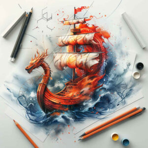 viking-ships-war-motif-realism-mirrored-effect-for-chest – tattoo design ideas free ai generated – Gallery: viking-ships-inkby-ai