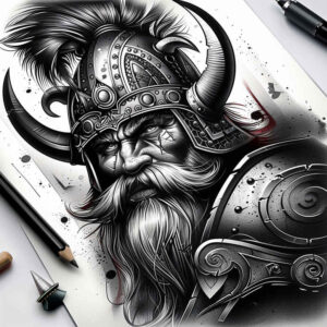history-motif-tattoo-decaying-for-side – tattoo design ideas free ai generated – Gallery: vikings-inkby-ai