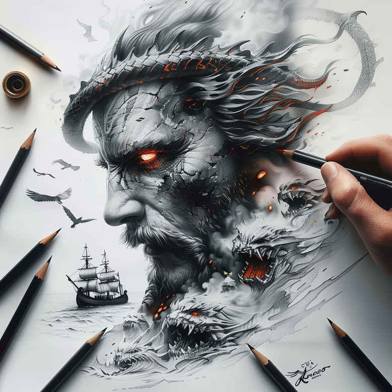 artistic-detail-tattoo-occult-for-abdomen – tattoo design ideas free ai generated – Gallery: vikings-inkby-ai