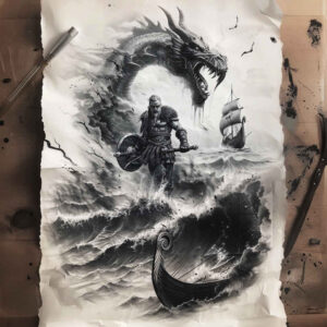 fire-motif-tattoo-crawling-for-lower-back – tattoo design ideas free ai generated – Gallery: vikings-inkby-ai