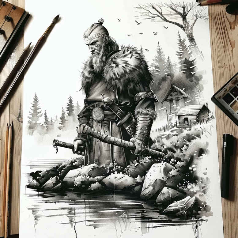 light-effect-tattoo-moody-for-upper-arm – tattoo design ideas free ai generated – Gallery: vikings-inkby-ai