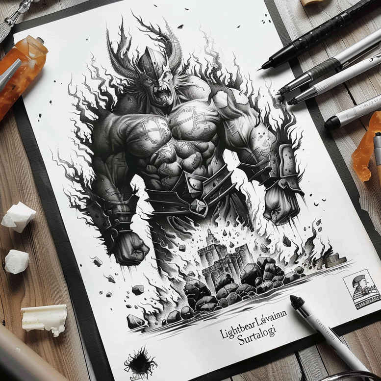 fire-motif-tattoo-grimace-for-spine – tattoo design ideas free ai generated – Gallery: vikings-inkby-ai