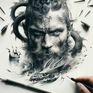 courage-and-strength-tattoo-foreboding-for-stomach – tattoo design ideas free ai generated – Gallery: vikings-inkby-ai