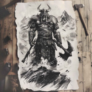 shield-tattoo-haunting-for-full-back – tattoo design ideas free ai generated – Gallery: vikings-inkby-ai