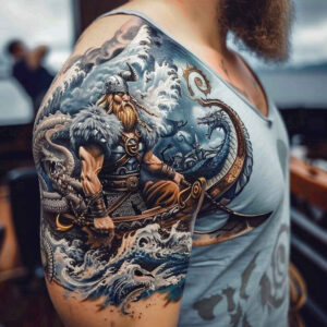 viking-tattoo-shadowy-for-collarbone – tattoo design ideas free ai generated – Gallery: vikings-inkby-ai