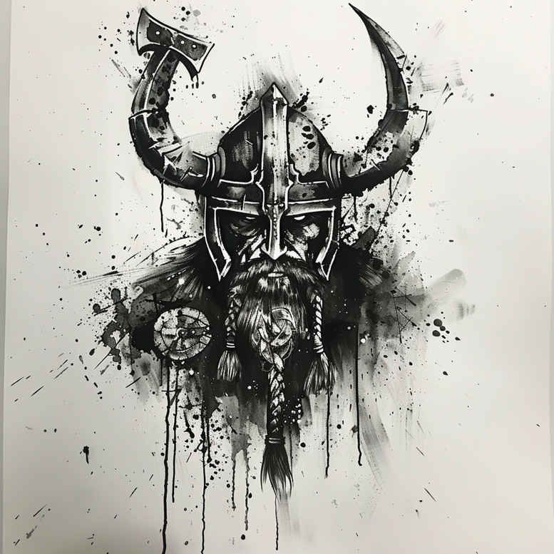 mythological-motif-tattoo-screaming-for-lower-leg – tattoo design ideas free ai generated – Gallery: vikings-inkby-ai