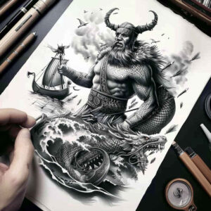 symbolism-tattoo-murky-for-lower-chest – tattoo design ideas free ai generated – Gallery: vikings-inkby-ai