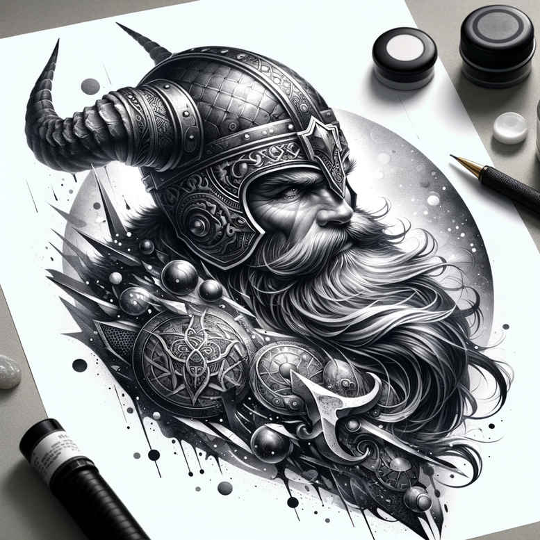 weapon-tattoo-mystic-darkness-for-knee – tattoo design ideas free ai generated – Gallery: vikings-inkby-ai