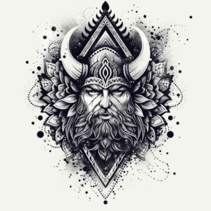 mythological-motif-tattoo-moody-for-foot – tattoo design ideas free ai generated – Gallery: vikings-inkby-ai