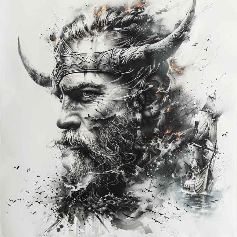 line-warrior-tattoo-eerie-for-arm – tattoo design ideas free ai generated – Gallery: vikings-inkby-ai