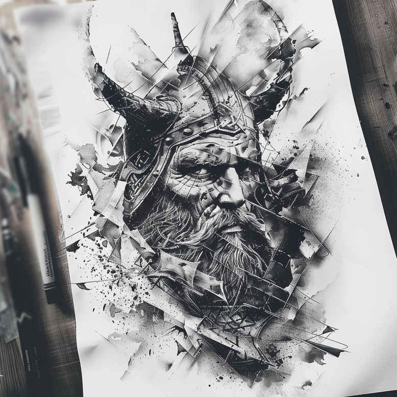 tradition-symbol-tattoo-creepy-for-lower-leg – tattoo design ideas free ai generated – Gallery: vikings-inkby-ai