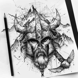 war-motif-tattoo-blood-red-for-stomach – tattoo design ideas free ai generated – Gallery: vikings-inkby-ai