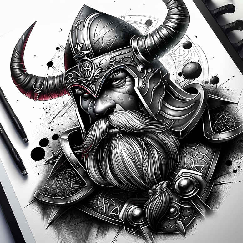 strength-symbol-tattoo-bloodcurdling-for-lower-thigh – tattoo design ideas free ai generated – Gallery: vikings-inkby-ai