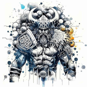 line-warrior-tattoo-gloomy-for-behind-ear – tattoo design ideas free ai generated – Gallery: vikings-inkby-ai