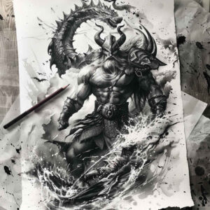 vikings tattoo design ideas Surrealism psychological depth ancient explorer embodying courage