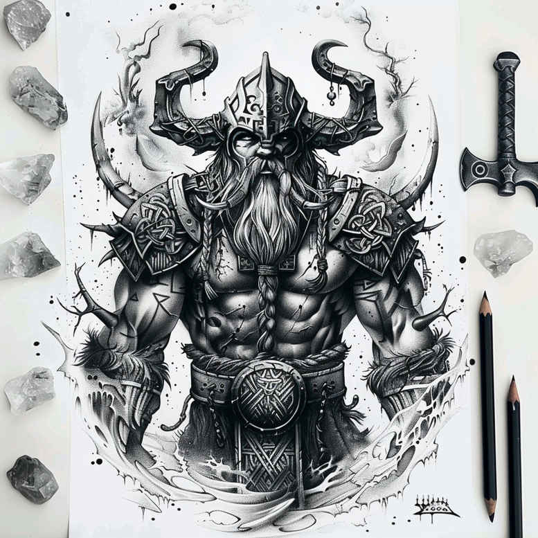 vikings tattoo design ideas Realism depth of field ancient strength meaning resilience