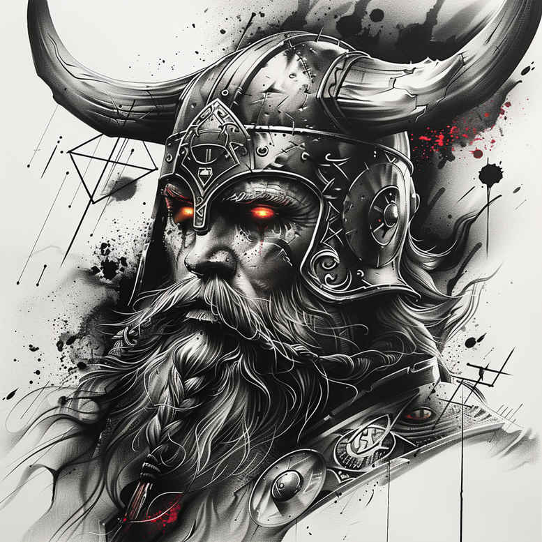 vikings tattoo design ideas Surrealism abstract battle spirit for hand