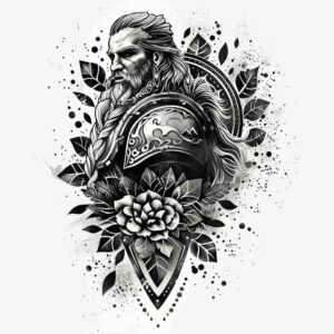 vikings tattoo design ideas Realism precise anatomy beard icon for collarbone