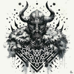 vikings tattoo design ideas Surrealism shimmering forms beard icon represents endurance