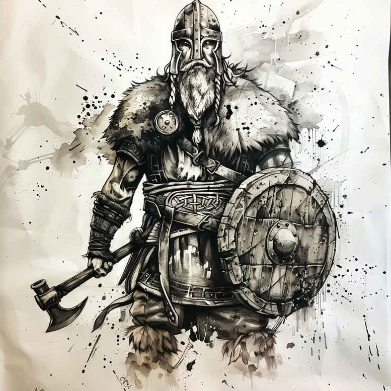vikings tattoo design ideas Realism detailed rendering frost lands for foot