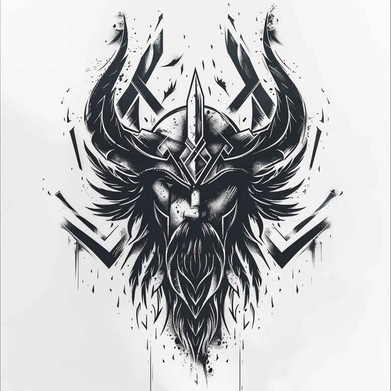 vikings tattoo design ideas Surrealism melting forms frost lands for stomach