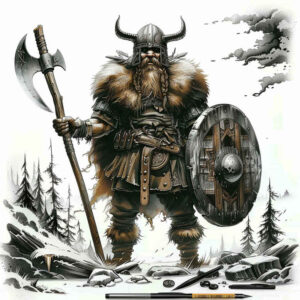 vikings tattoo design ideas light play horned helmet determination and power
