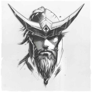 vikings tattoo design ideas Neotraditional dynamic color horned helmet for full back