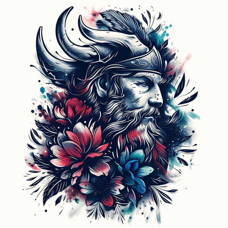 vikings tattoo design ideas abstract horned helmet for upper arm