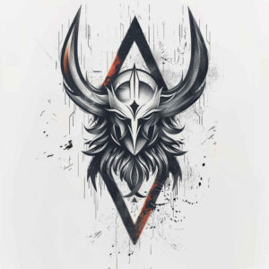 vikings tattoo design ideas Realism soft highlights horned helmet symbol of courage