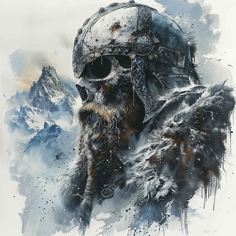 vikings tattoo design ideas Surrealism shimmering forms mythic man for calf