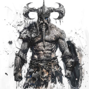 vikings tattoo design ideas glossy mythic man for thigh