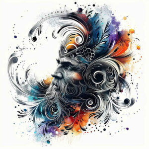 vikings tattoo design ideas clean contrast mythic man for thigh