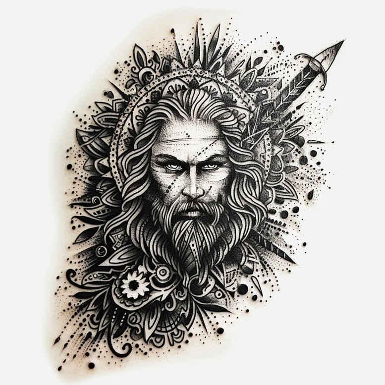 vikings tattoo design ideas Surrealism fantastical elements nordic emblem for inner arm