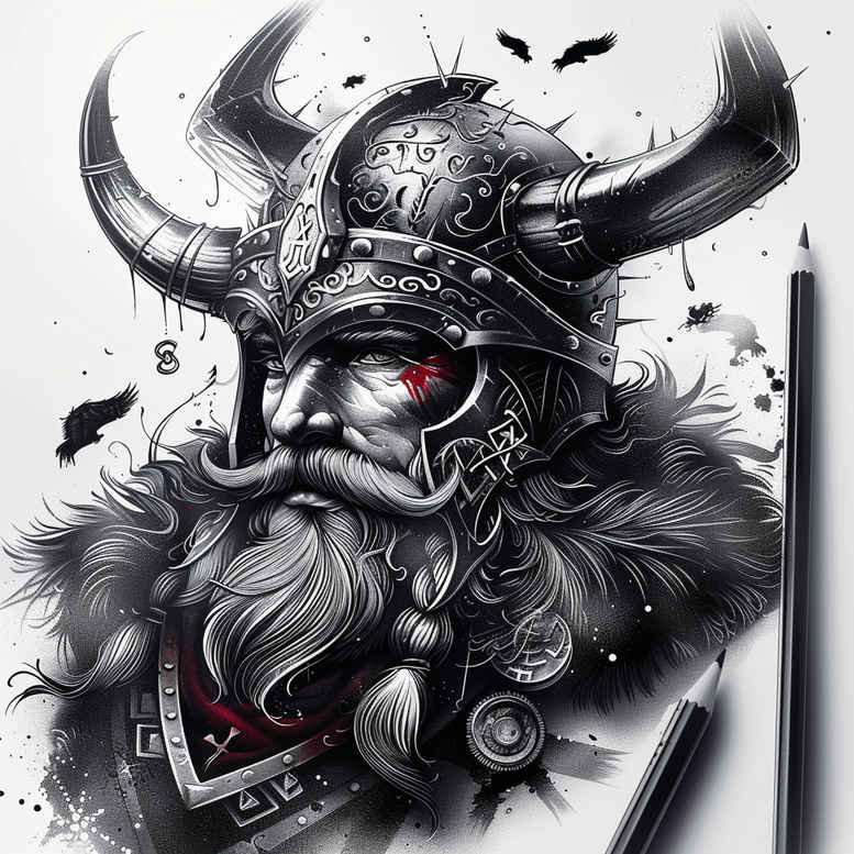 vikings tattoo design ideas Surrealism imperfect symmetry rune mark stands for strength