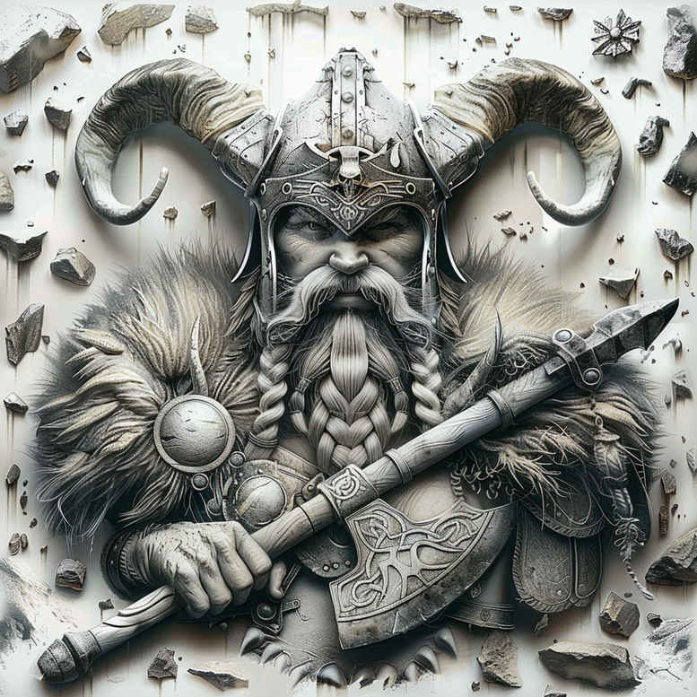 vikings tattoo design ideas Surrealism abstract forms runestone determination and power
