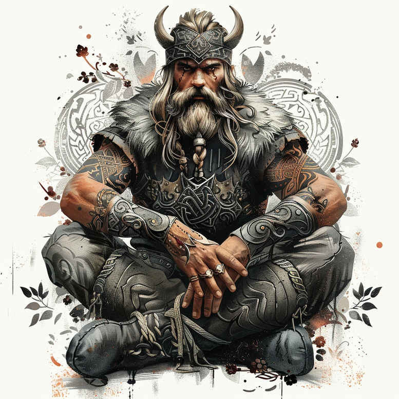 vikings tattoo design ideas razor-sharp runestone for back of neck