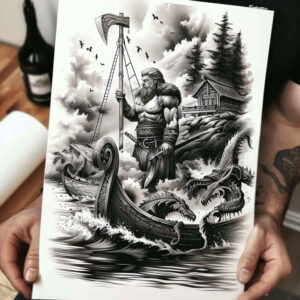 vikings tattoo design ideas minimalist sea path endurance and power