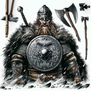 vikings tattoo design ideas Surrealism fantastical elements sea path for upper chest