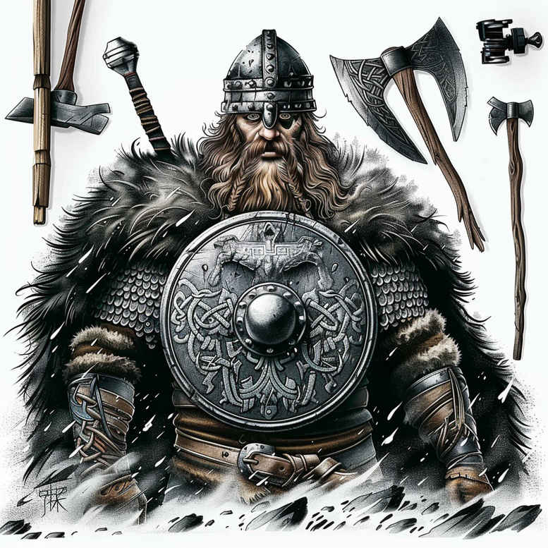 vikings tattoo design ideas Surrealism fantastical elements sea path for upper chest