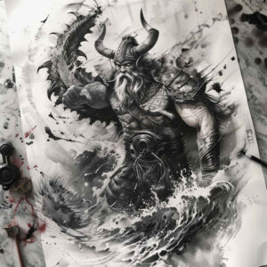 vikings tattoo design ideas luminous sea path represents courage