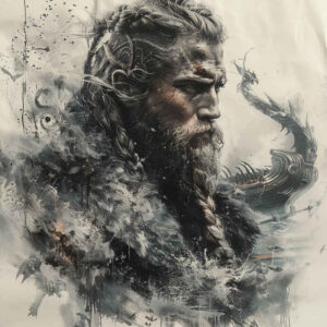 vikings tattoo design ideas Surrealism melted shapes sea path shows determination