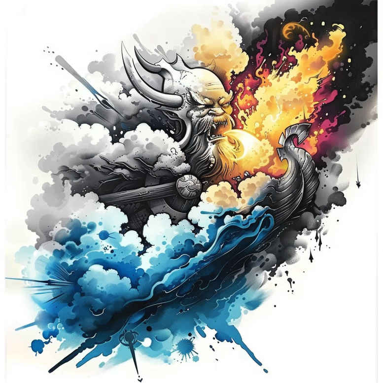 vikings tattoo design ideas bold outline seafaring raider determination and power