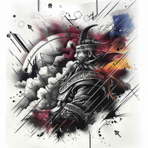 vikings tattoo design ideas Surrealism mysterious seafaring raider embodying determination