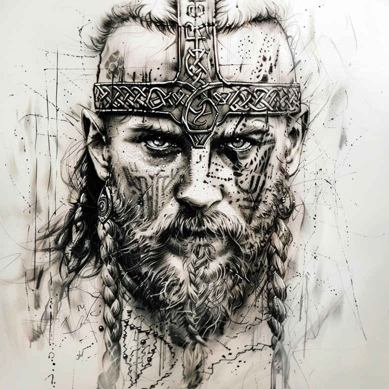 vikings tattoo design ideas geometric seafaring raider for lower back