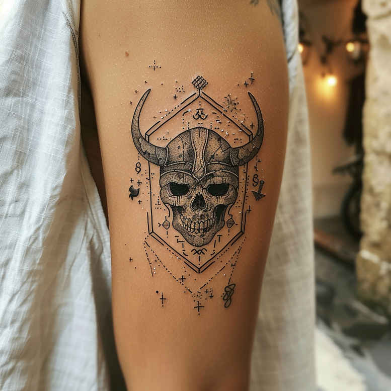 vikings tattoo design ideas monochrome ship journey courage and power