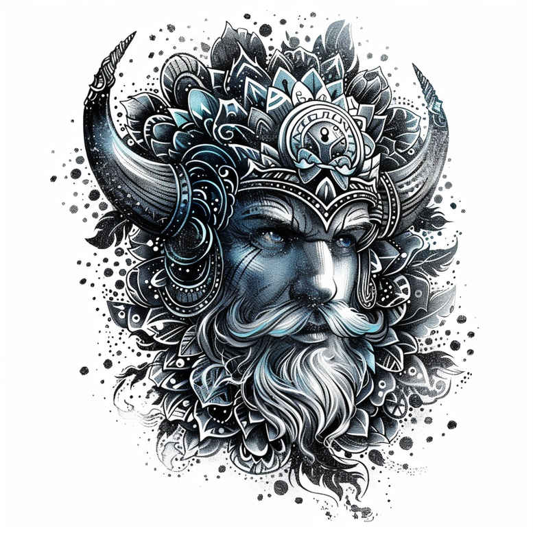 vikings tattoo design ideas Surrealism hallucinatory ship journey for upper back