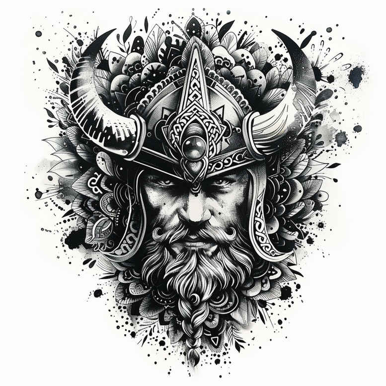 vikings tattoo design ideas Surrealism translucent layers tattoo raider shows courage