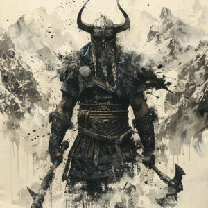 vikings tattoo design ideas Surrealism unearthly tribal god for abdomen