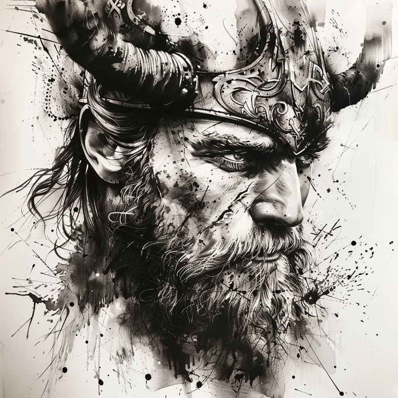 vikings tattoo design ideas Surrealism unearthly tribal god for ribs