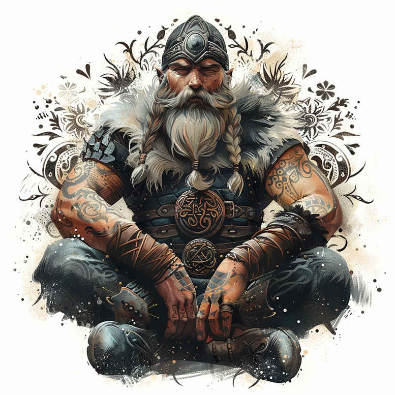 vikings tattoo design ideas Surrealism fantastical tribal god for shoulder blade